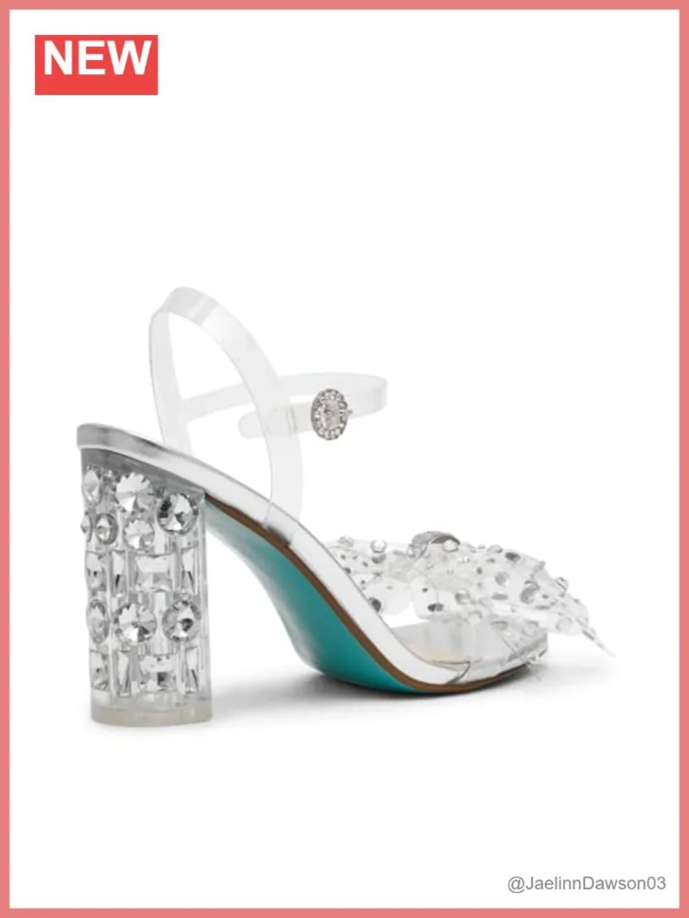 Betsey Johnson Pratt Heeled Sandals Platform PU Block Heel Open Toe